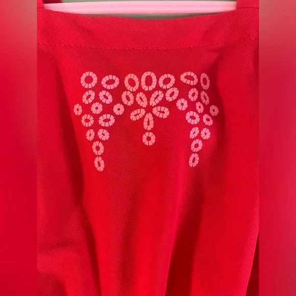 Joe fresh red/orange summer Romper, toddler size 3, flower patter - Picture 2 of 6